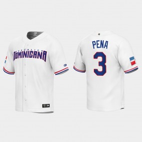 Jeremy Pena Dominican Republic Baseball 2023 World Baseball Classic Replica Jersey - White