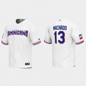Manny Machado Dominican Republic Baseball 2023 World Baseball Classic Replica Jersey - White