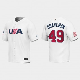 Youth USA Baseball Kendall Graveman White 2023 World Baseball Classic Replica Jersey