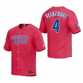 Nelson Velazquez Puerto Rico Baseball Red 2023 World Baseball Classic Replica Jersey