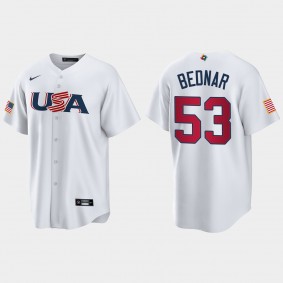 David Bednar Pittsburgh Pirates 2023 World Baseball Classic USA Replica Jersey - White