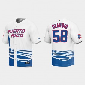 Alex Claudio Puerto Rico Baseball 2023 World Baseball Classic Jersey - White