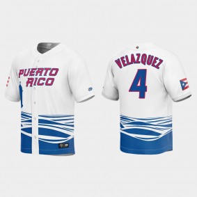 Nelson Velazquez Puerto Rico Baseball 2023 World Baseball Classic Jersey - White