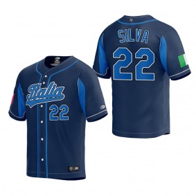 Tiago da Silva Italy Baseball Navy 2023 World Baseball Classic Replica Jersey