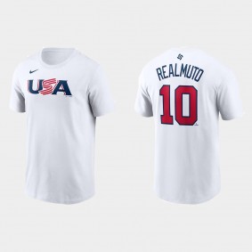 Men's USA Baseball J.T. Realmuto White 2023 World Baseball Classic T-Shirt