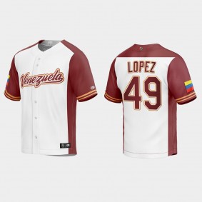 Pablo Lopez Venezuela Baseball 2023 World Baseball Classic Replica Jersey - White