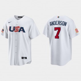 Tim Anderson Chicago White Sox 2023 World Baseball Classic USA Replica Jersey - White