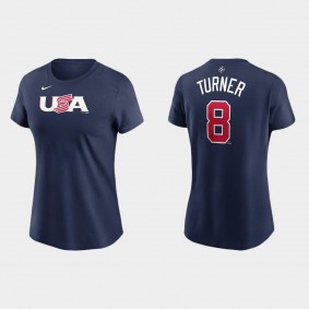 Women's USA Baseball Trea Turner Navy 2023 World Baseball Classic T-Shirt